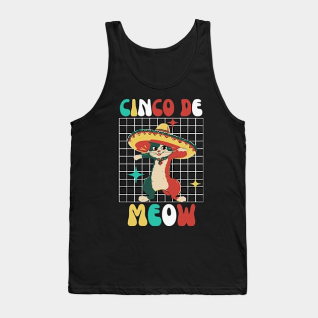 Cinco de Meow Cute Cinco De Mayo Cat Sombrero Tank Top by Shopinno Shirts